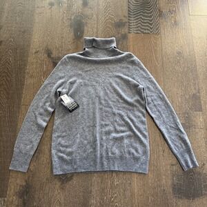 Equipment Femme 100% Cashmere Gray Turtleneck Sweater Size M Tags Net A Porter